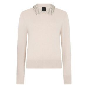 PINKO Embellished Collar Long Sleeve Knit Sweater Women PANNA Sweaters &
